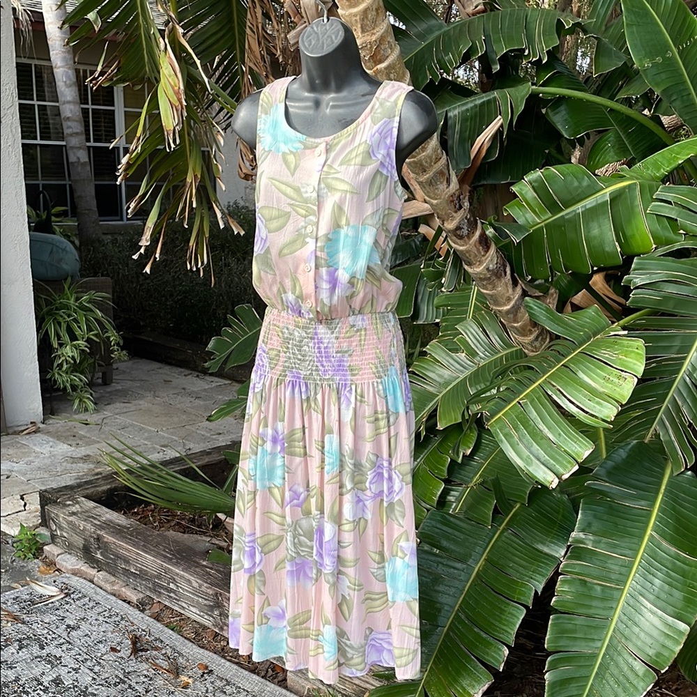 Floral Sleeveless drop waste Dress